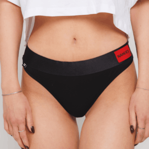 Dámská tanga černé Nandes - bavlněné tanga kalhotky