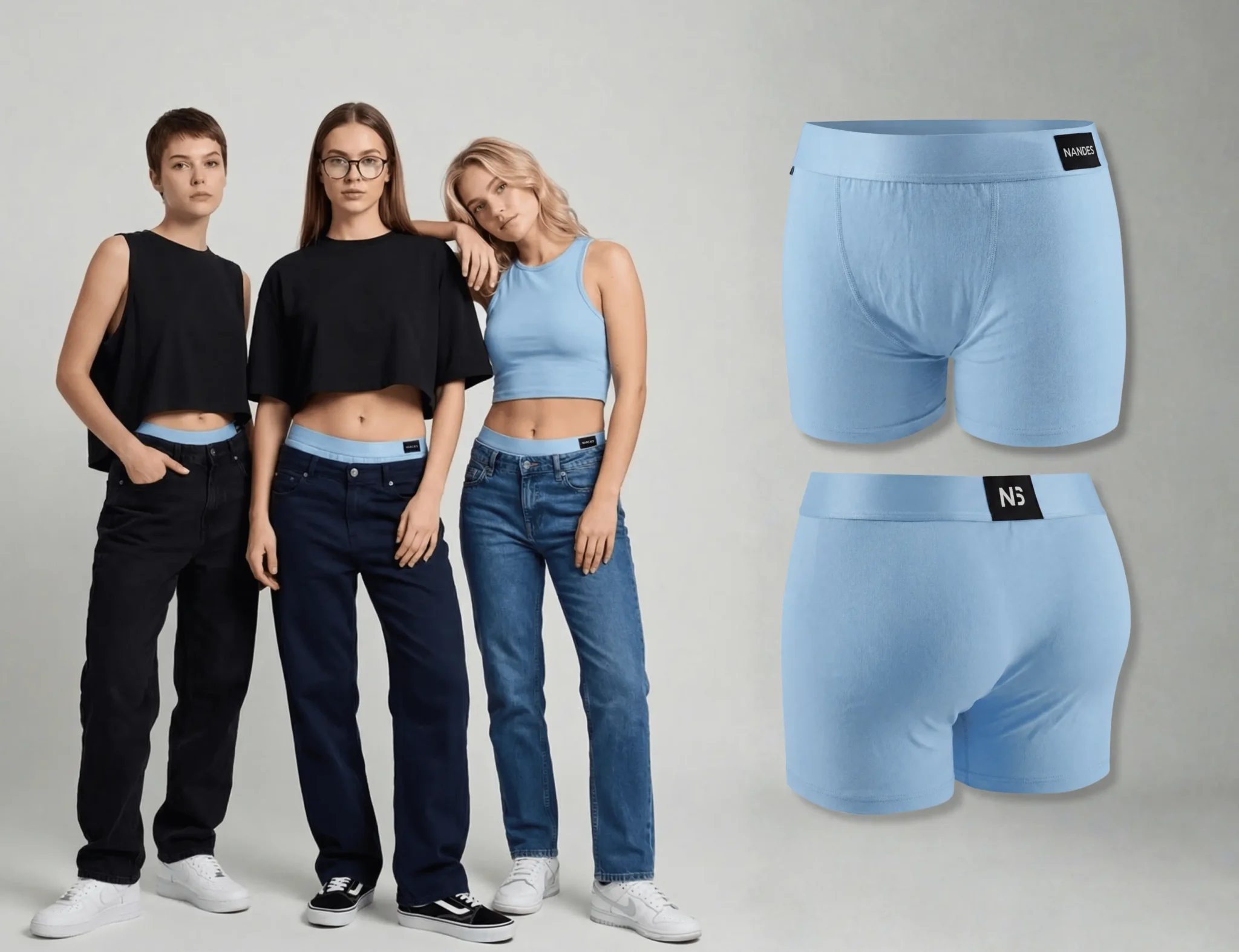 Dámské boxerky Nandes modré - pohodlné bavlněné spodní prádlo pro ženy